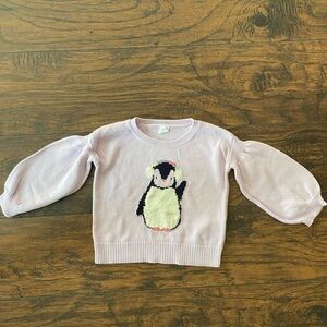 Baby Gap, Girls, Purple Penguin Sweater, Size 3 Years Toddler